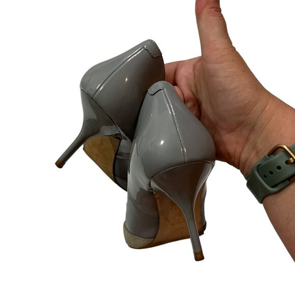 Zara heels Women's 37 US 6.5 gray suede pointy toe - Picture 3 of 11